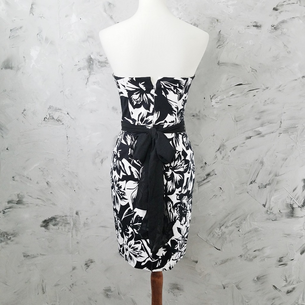 WHBM  Black & White Strapless Cocktail Dress - Picture 6 of 8